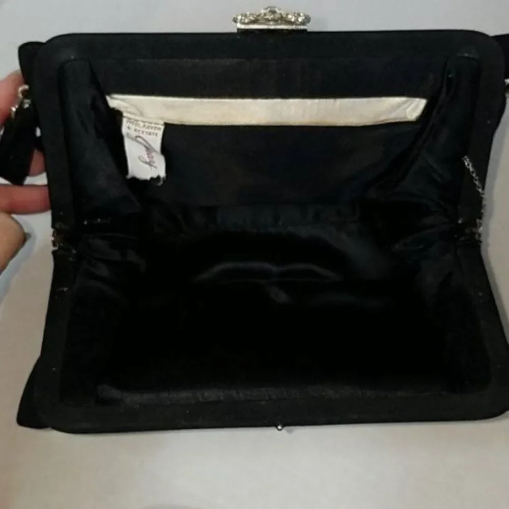 Garay Clutch Bag Framed Black Evening Cocktail Handbag Women's Woman's Vintage